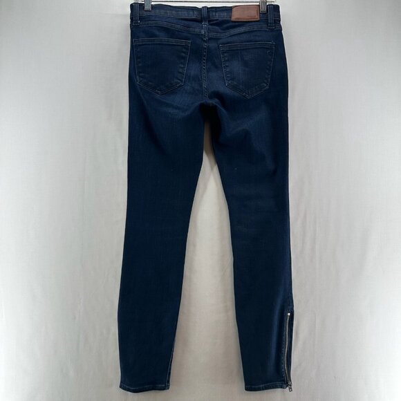 Madewell Skinny Skinny Ankle Zip Jeans Womens 26 Low Rise Stretch Dark Wash Blue - Picture 2 of 13